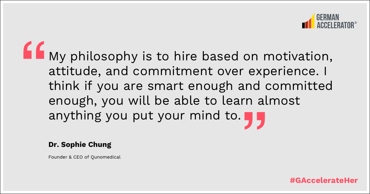 Quote Visual Sophie Chung about hiring