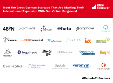 Logos of German startups that joined German Accelerator's virtual programs