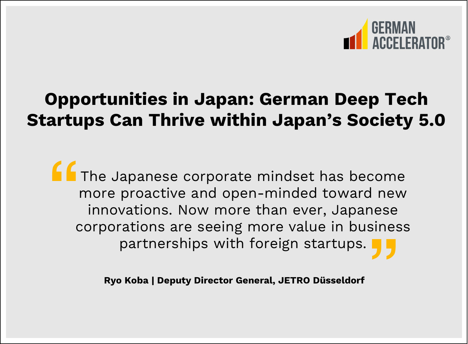 Opportunities in Japan: German Deep Tech Startups Can Thrive within Japan’s Society 5.0