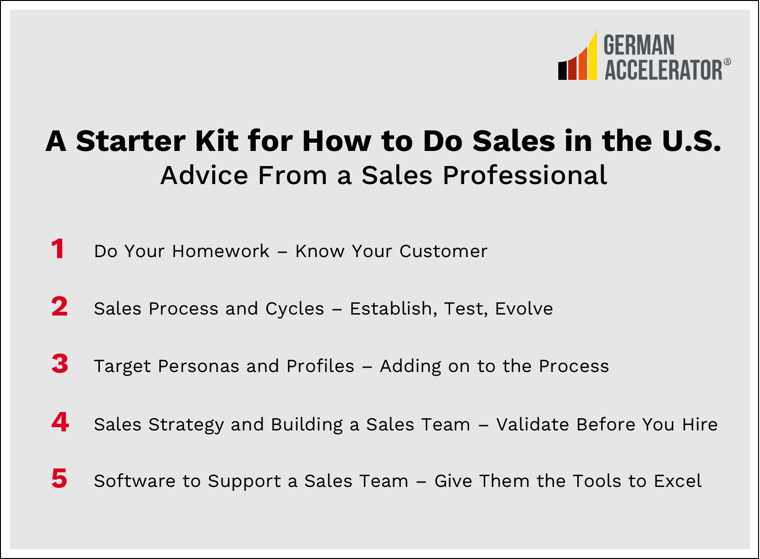 A Starter Kit for How to Do Sales in the U.S.